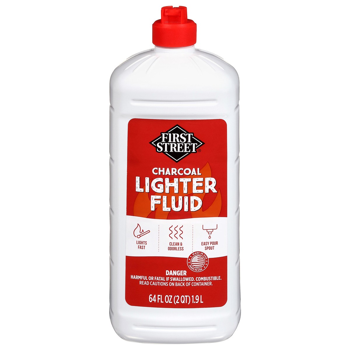 slide 4 of 4, First Street Charcoal Lighter Fluid, 64 oz