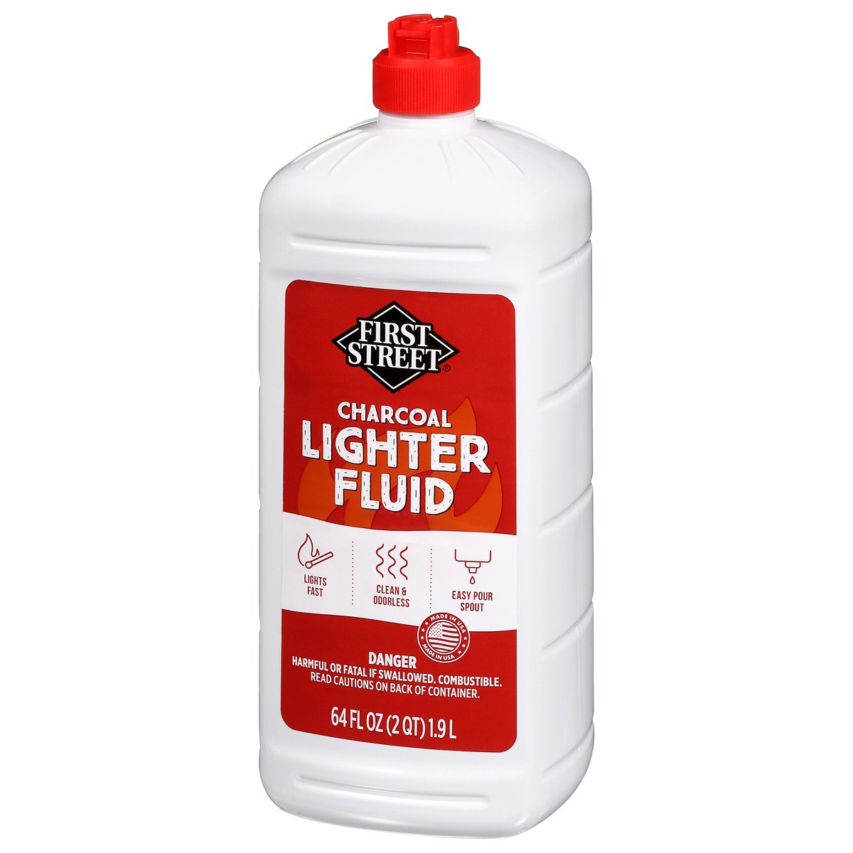 slide 2 of 4, First Street Charcoal Lighter Fluid, 64 oz