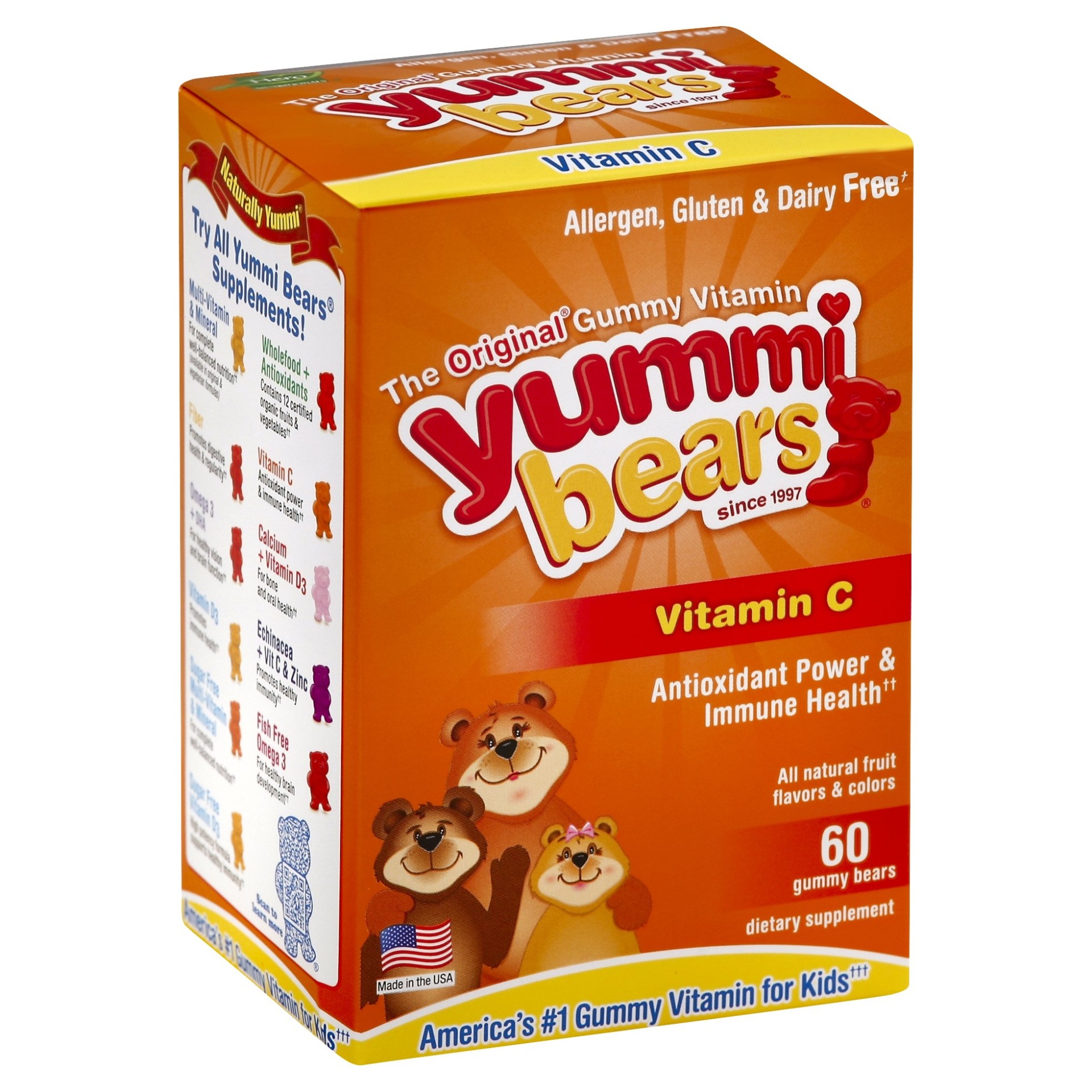 slide 1 of 1, Yummi Bears Original Vitamin C Gummy Bears, 60 ct