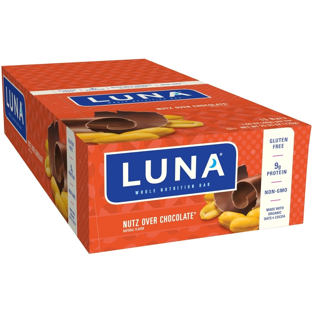 slide 1 of 1, Luna Nutrition Bar For Women - Nutz Over Chocolate, 15 ct; 1.7 oz
