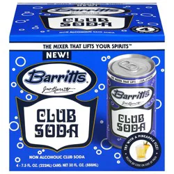 Barritt's Non-Alcoholic Club Soda - 4 x 7.5 fl oz Cans