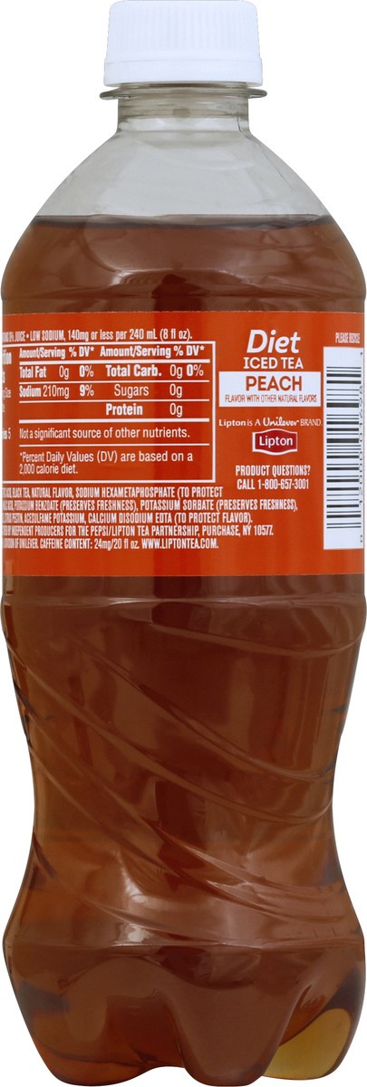 slide 3 of 6, Lipton Diet Iced Tea Peach Bottle, 20 fl oz