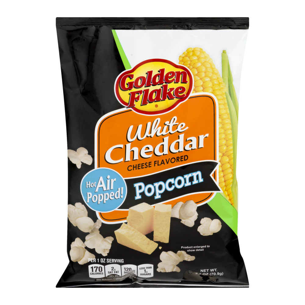 slide 1 of 1, Golden Flake White Cheddar Popcorn, 2.5 oz