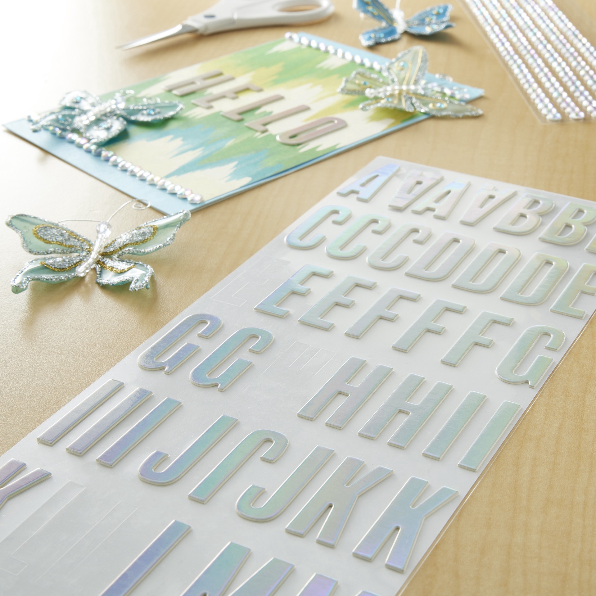 slide 2 of 2, Iridescent Alphabet Chipboard Stickers By Recollections, 1.25 in