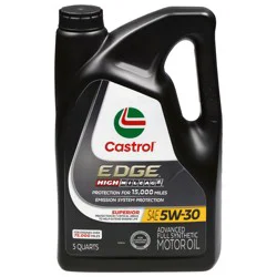 Castrol Edge High Mileage SAE 5W-30 Advanced Full Synthetic Motor Oil, 5 qt