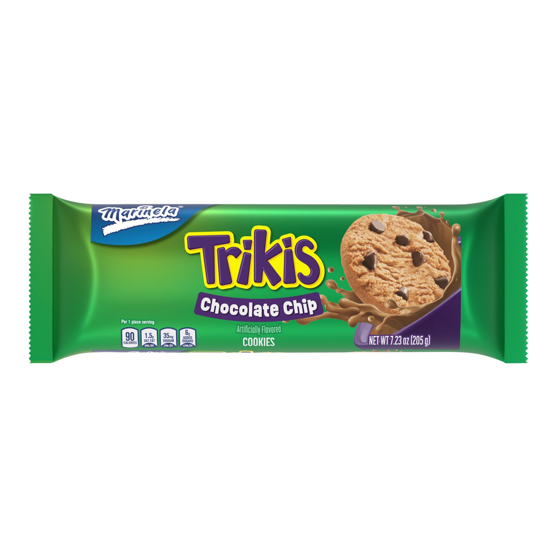 slide 1 of 7, Marinela Trikis Chocolate Chip Cookies, 7.23 oz, Cookies, Pouch, 7.23 oz