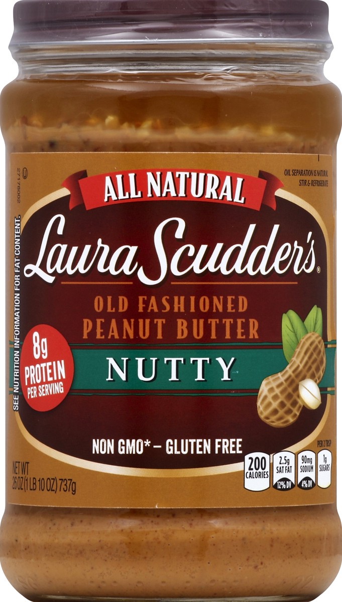 slide 1 of 1, Laura Scudder Natural Crunchy Peanut Butter - 26oz, 26 oz