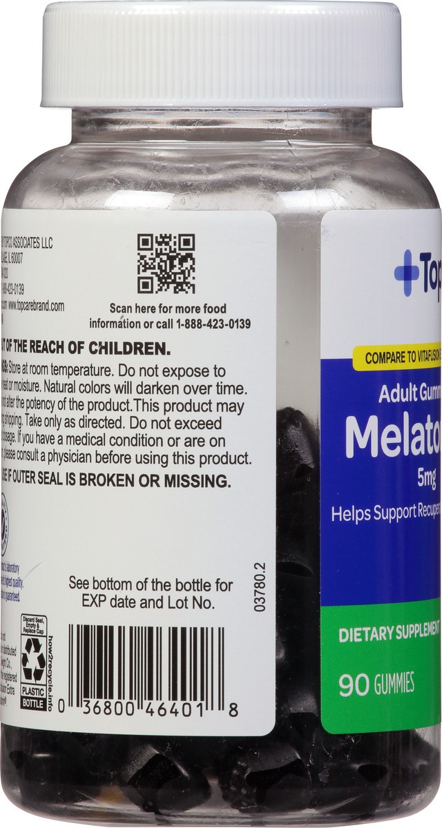 slide 2 of 9, TopCare Health 5 mg Blackberry Flavor Melatonin 90 Adult Gummies, 90 ct