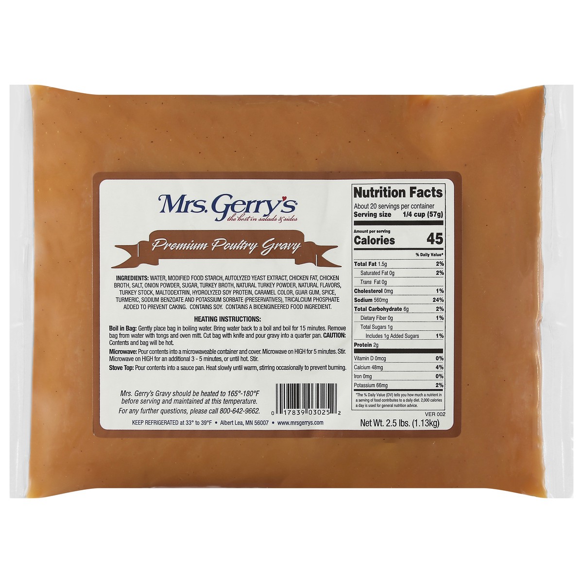 slide 1 of 1, Mrs. Gerry's Premium Poultry Gravy 2.5 lb, 2.5 lb