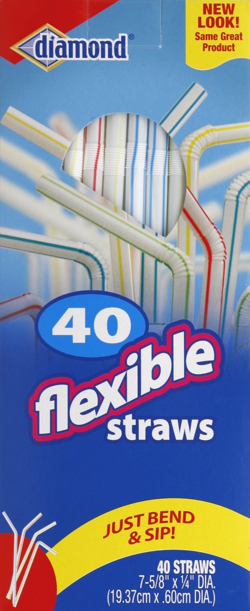 slide 4 of 4, Diamond Straws 40 ea, 40 ct