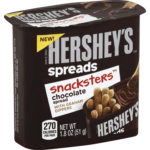 slide 1 of 1, Hershey's Snacksters Chocolate Spread with Graham Dippers, 1.8 oz