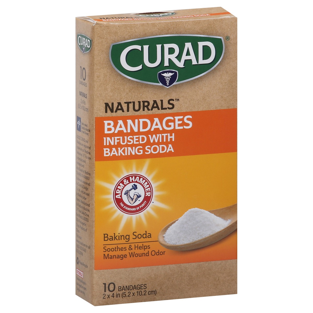 slide 7 of 9, Curad Naturals Infused with Baking Soda Bandages 10 ea, 10 ct