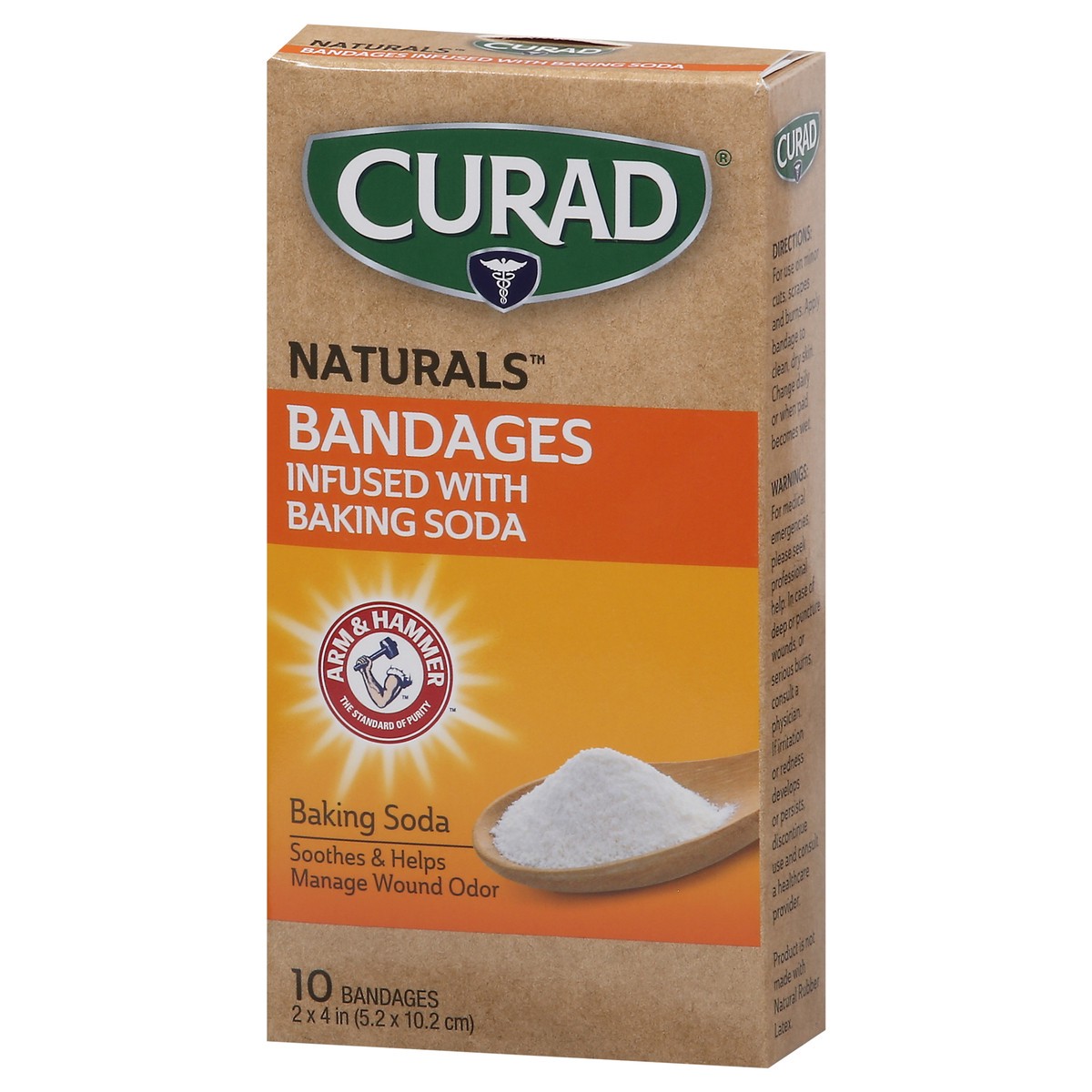 slide 4 of 9, Curad Naturals Infused with Baking Soda Bandages 10 ea, 10 ct
