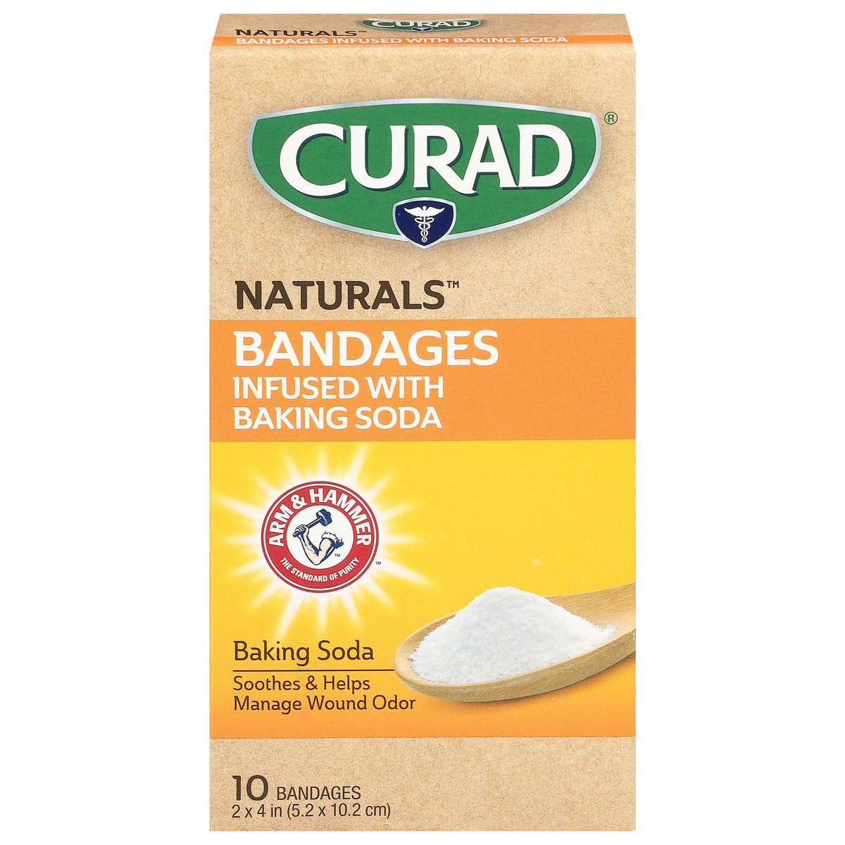 slide 1 of 9, Curad Naturals Infused with Baking Soda Bandages 10 ea, 10 ct
