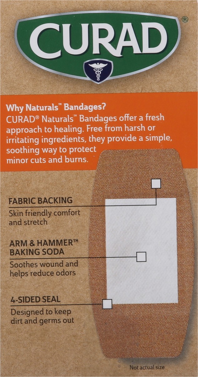 slide 8 of 9, Curad Naturals Infused with Baking Soda Bandages 10 ea, 10 ct