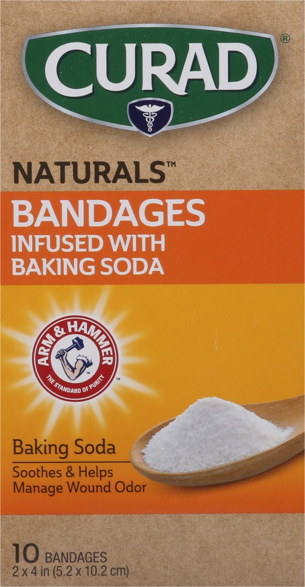 slide 2 of 9, Curad Naturals Infused with Baking Soda Bandages 10 ea, 10 ct