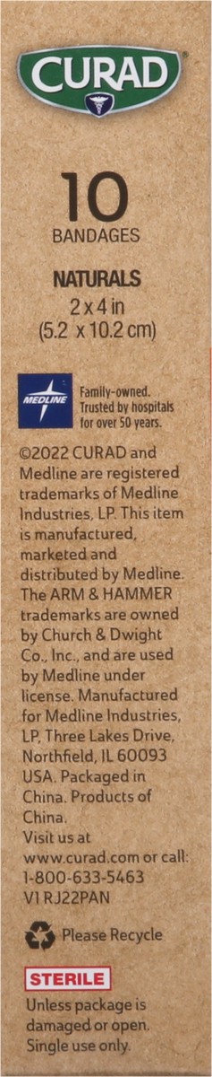 slide 6 of 9, Curad Naturals Infused with Baking Soda Bandages 10 ea, 10 ct