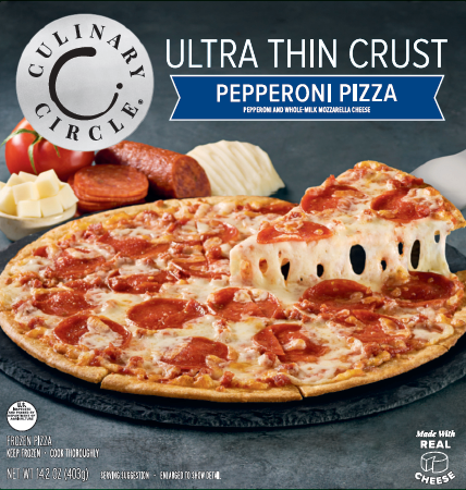 slide 1 of 1, Culinary Circle Thin Crust Pizza Pepperoni, 14.2 oz