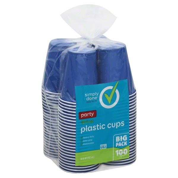 slide 1 of 6, Simply Done Plastic Assorted Cups, 100 ct