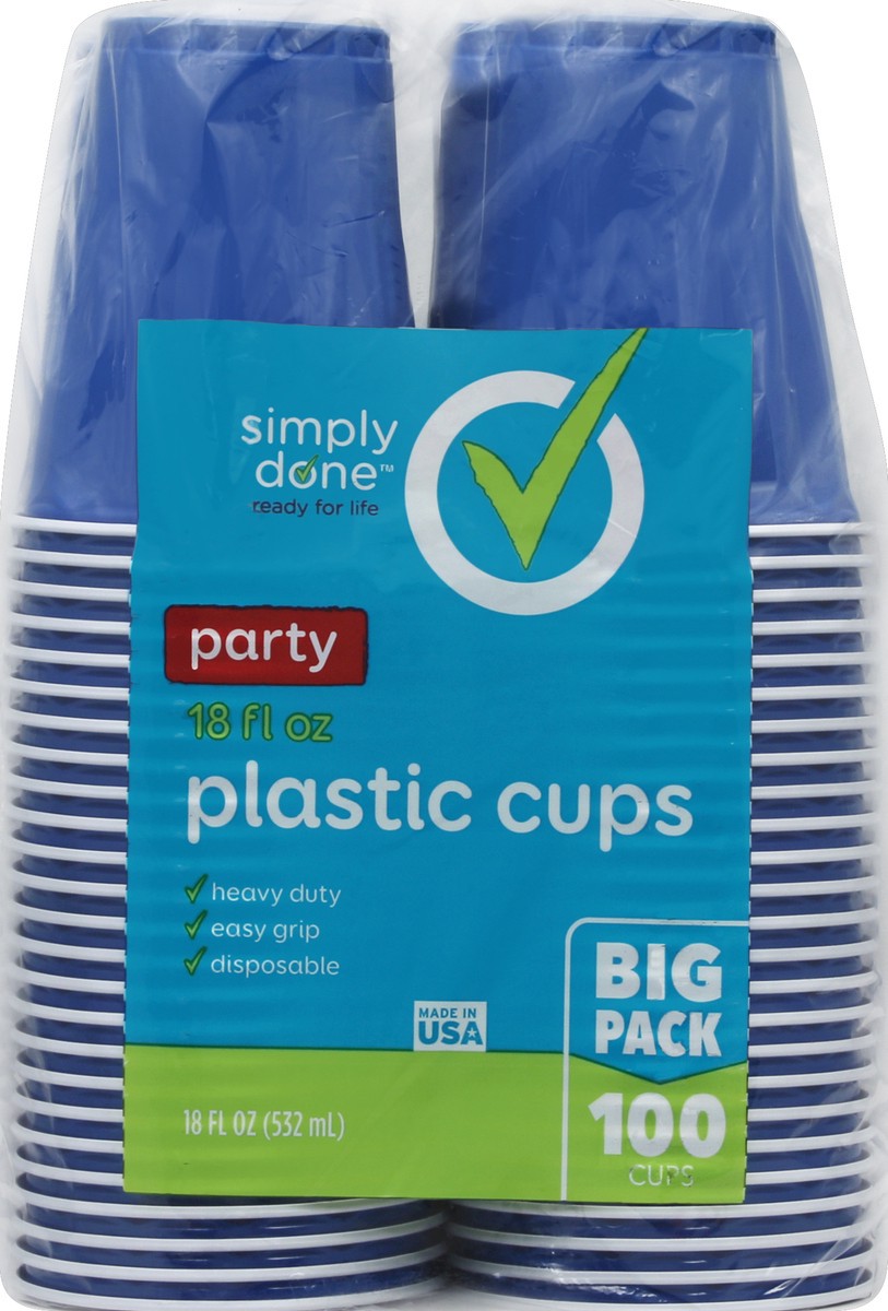 slide 3 of 6, Simply Done Plastic Assorted Cups, 100 ct