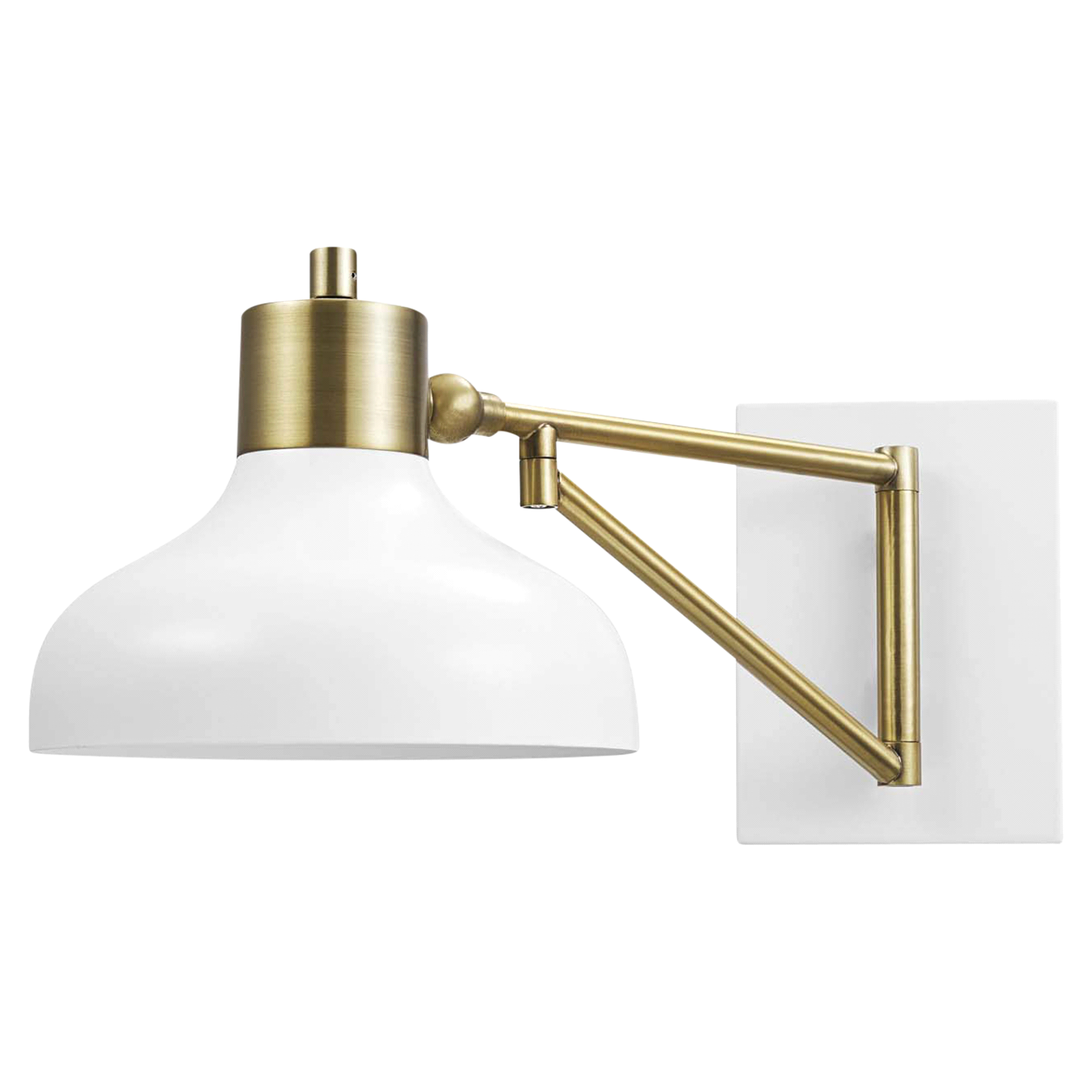 slide 1 of 1, Globe 2-in-1 Wall Sconce White/Brass Accent, 1 ct