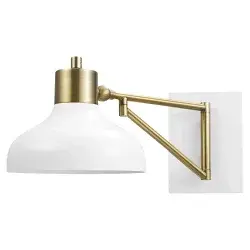 Globe 2-in-1 Wall Sconce White/Brass Accent