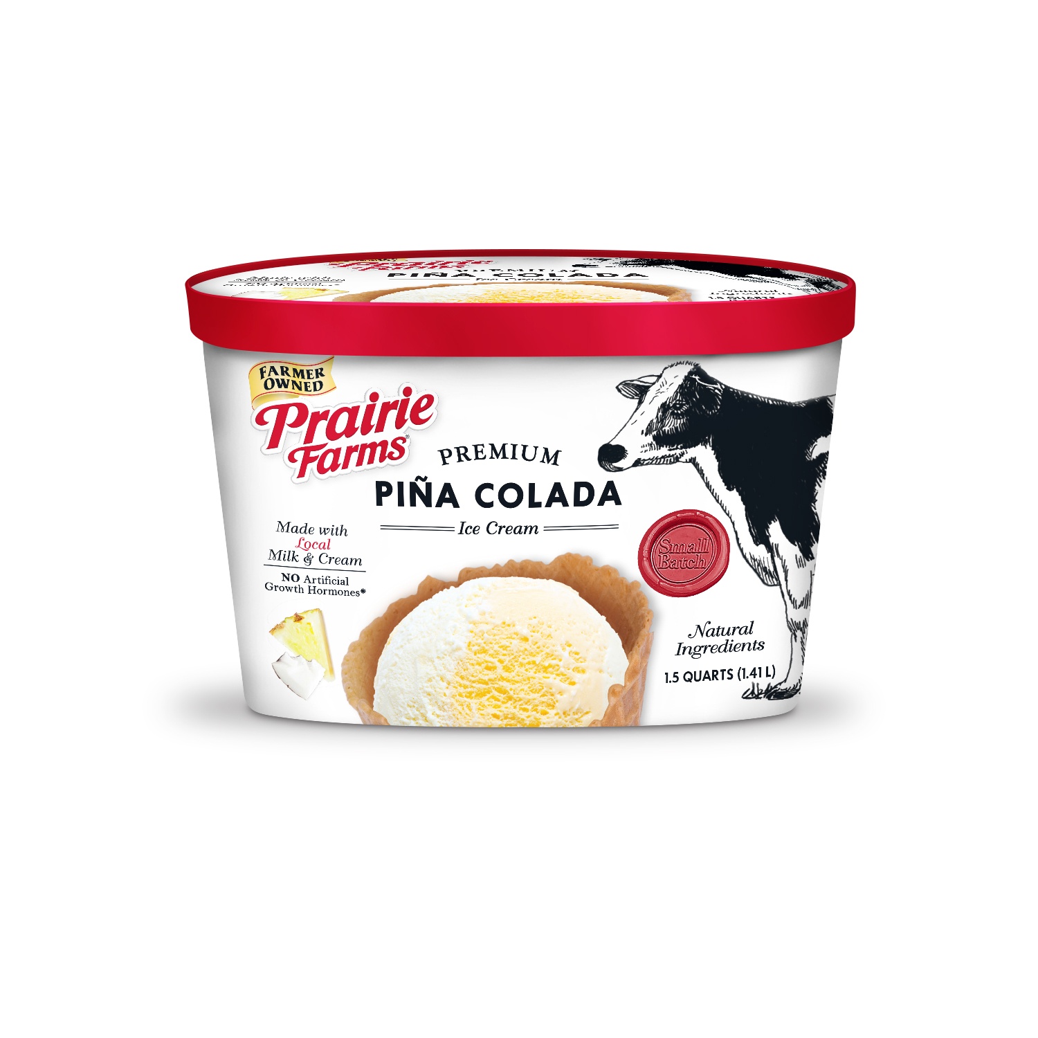 slide 1 of 1, Prairie Farms Pina Colada Ice Cream, 48 oz