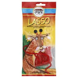 Paskesz Lasso Strawberry Laces Candy Kosher - 3.5 Oz