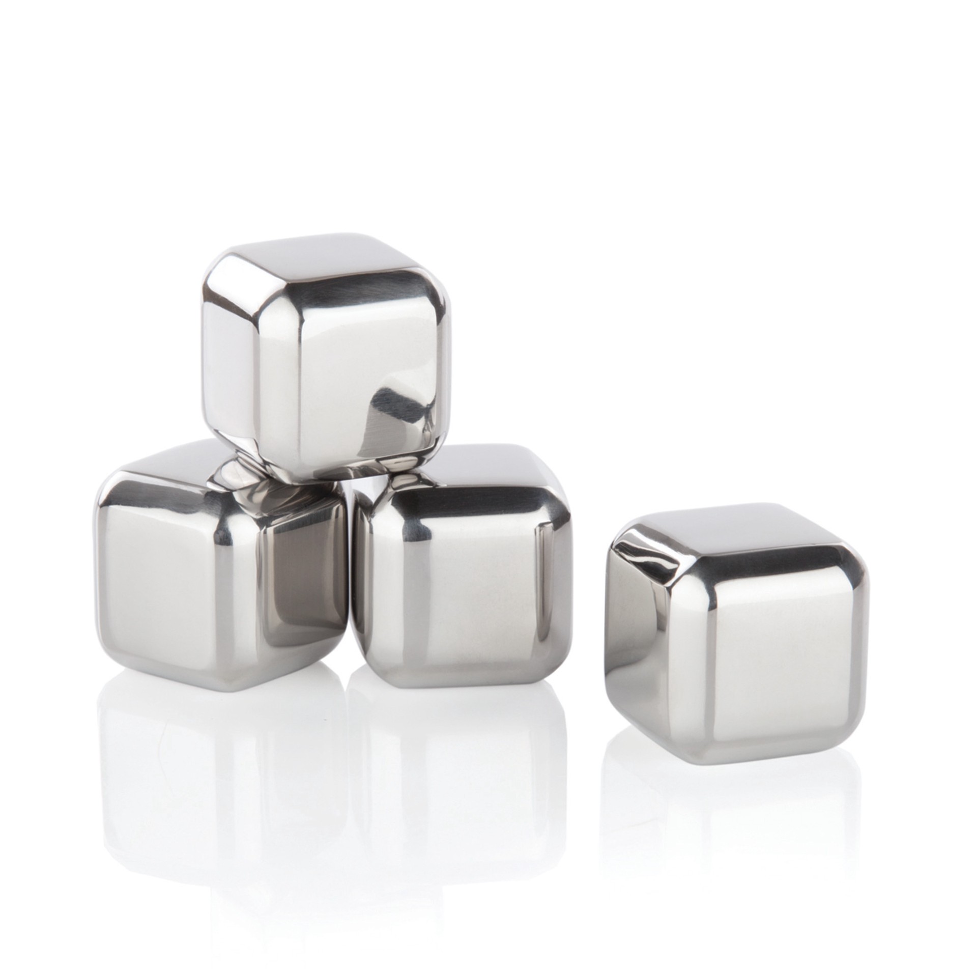 slide 2 of 4, Viski Glacier Rocks Small Stainless Steel Cubes by Viski, 4 ct