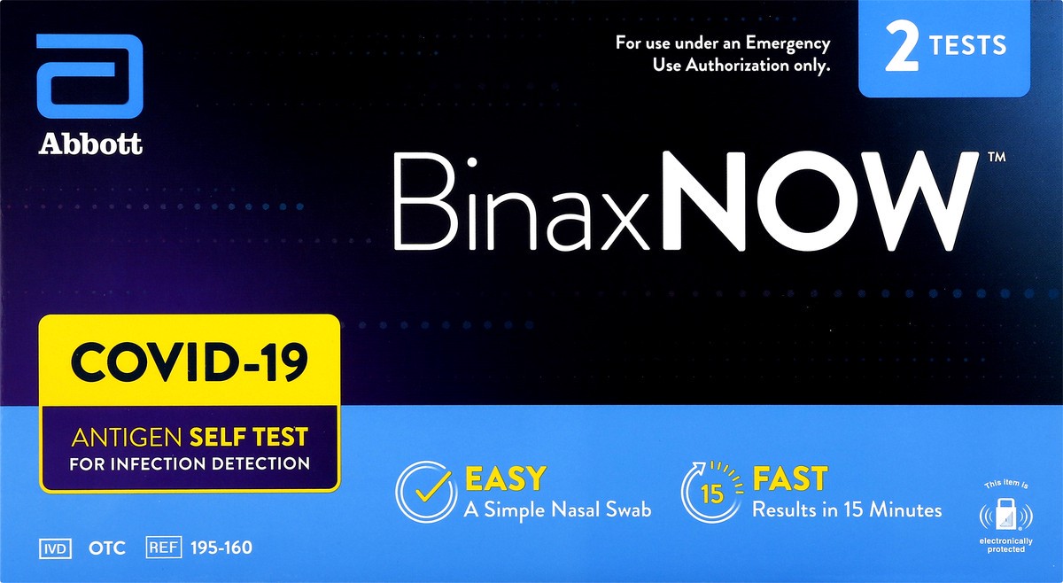 slide 4 of 9, Binax NOW Covid-19 Antigen Self Test 2 ea, 2 ct