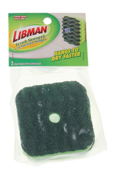 slide 1 of 1, Libman Scrub Sponge With Suction Hanger, 2 ct