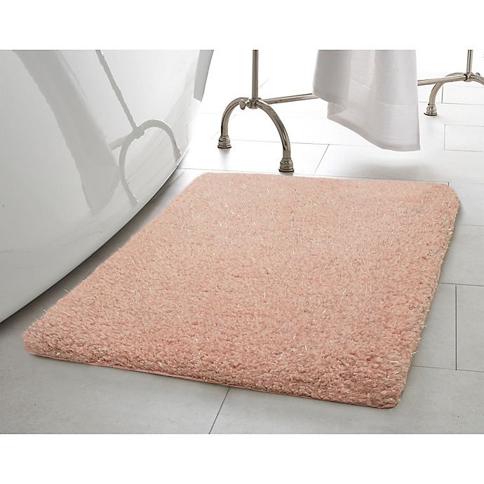 slide 2 of 3, Laura Ashley Rachel Lurex Bath Rug - Blush'', 20 in x 34 in