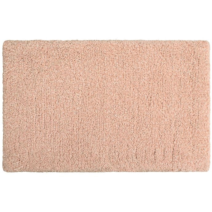 slide 1 of 3, Laura Ashley Rachel Lurex Bath Rug - Blush'', 20 in x 34 in