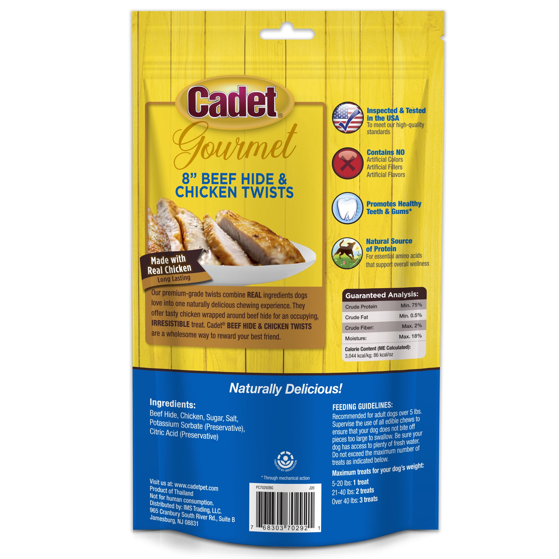 slide 7 of 9, Cadet Gourmet Beef Hide & Chicken Twists Sticks 8 Inch (6 Count), 6 ct; 10 oz