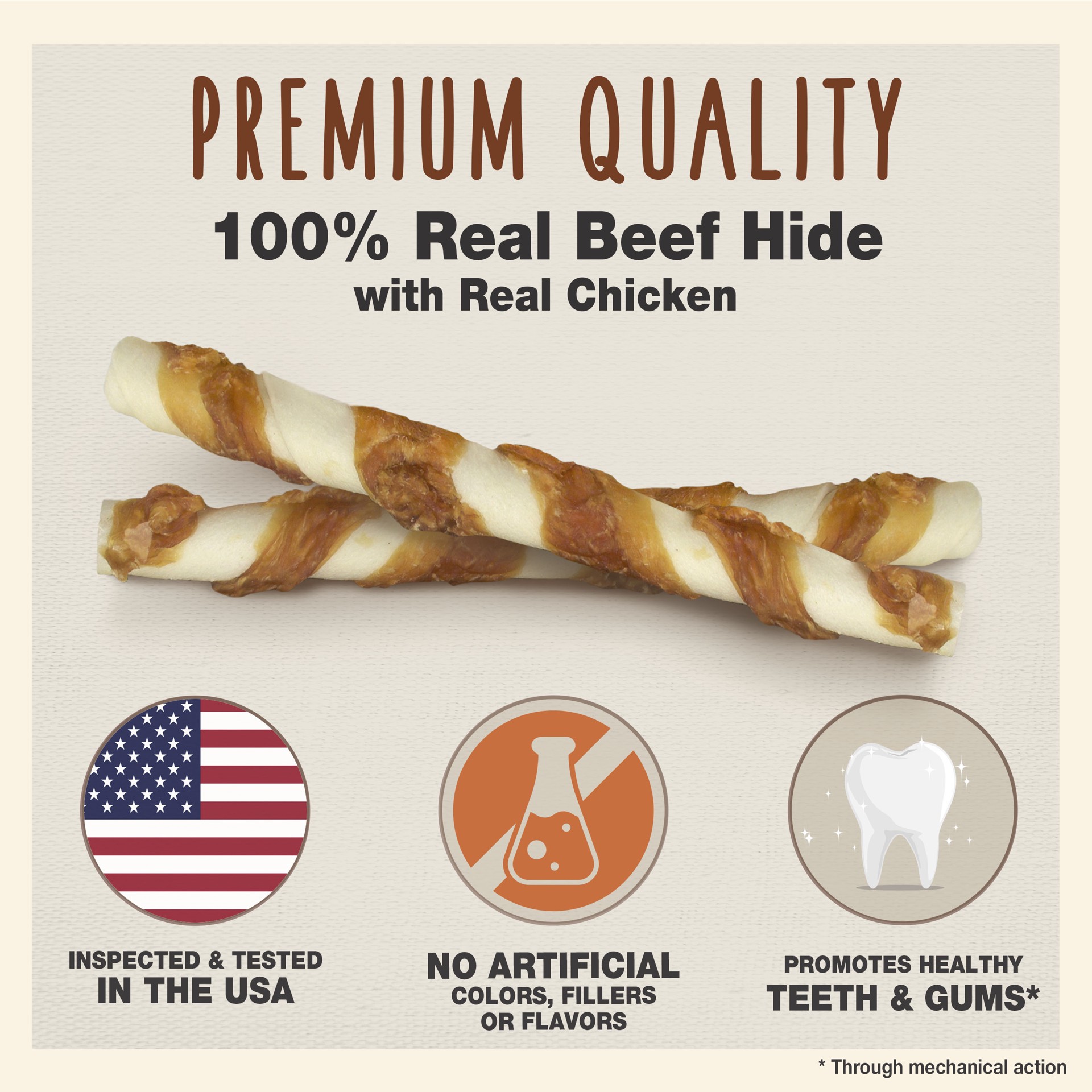 slide 3 of 9, Cadet Gourmet Beef Hide & Chicken Twists Sticks 8 Inch (6 Count), 6 ct; 10 oz