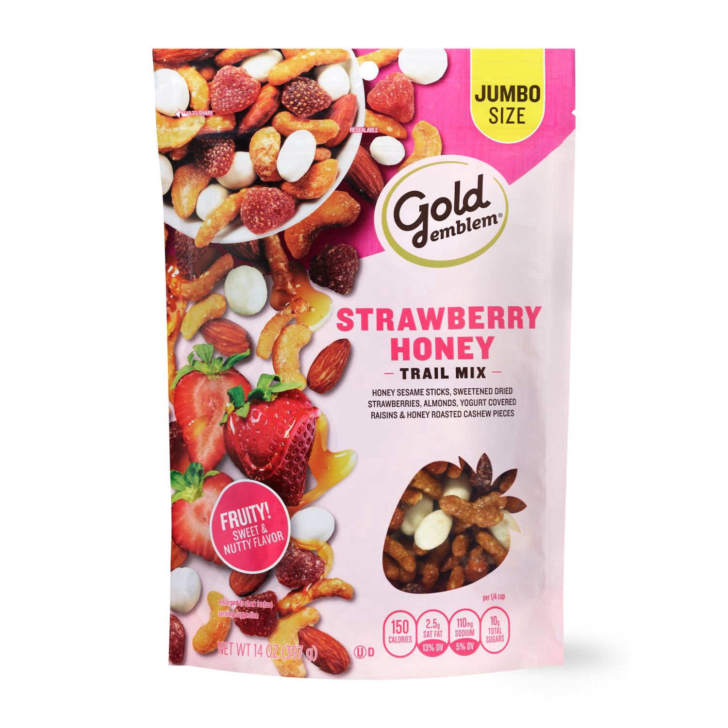 slide 1 of 1, Gold Emblem Strawberry Honey Trail Mix, 14 Oz, 1 ct
