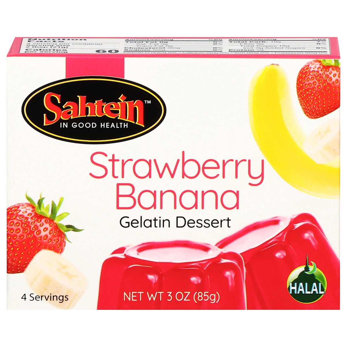 slide 8 of 13, Sahtein Gelatin Strawberry Banana, 1 ct