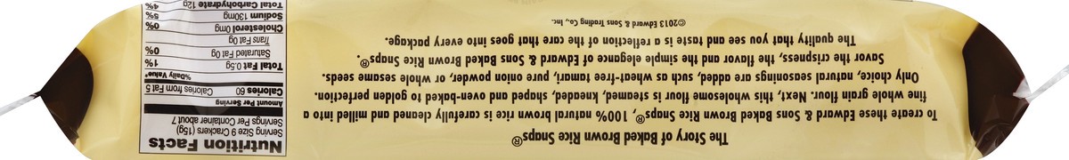 slide 2 of 5, Edward & Sons Tamari Sesame Brown Rice Snaps 3.5 oz, 3.5 oz