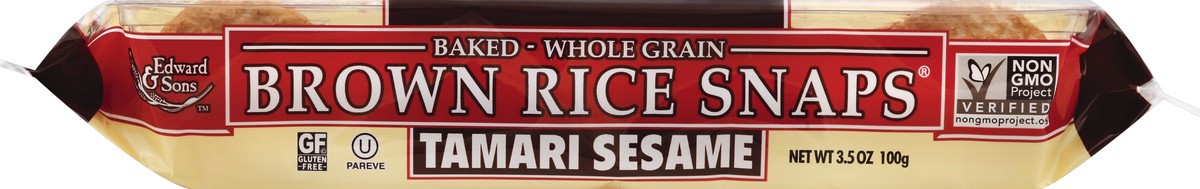 slide 4 of 5, Edward & Sons Tamari Sesame Brown Rice Snaps 3.5 oz, 3.5 oz