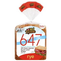 Schmidt Old Tyme 647 Rye Bread Loaf - Keto-Friendly, 9g Net Carbs, 40% Fewer Calories, 7g Fiber - 15 oz