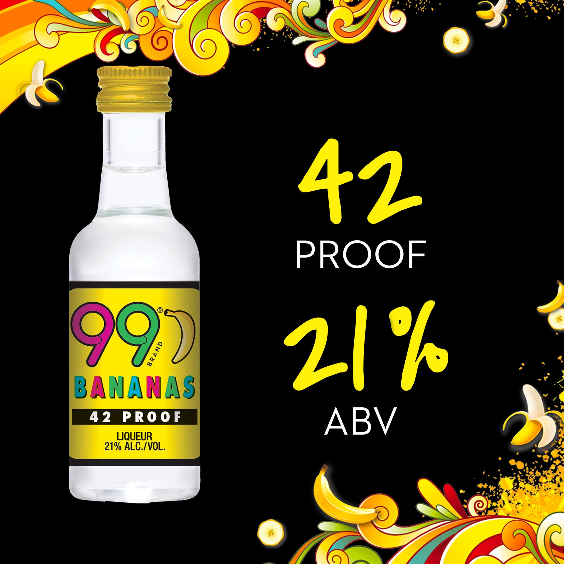 slide 2 of 5, 99 Brand Bananas Liqueur, 50 ml