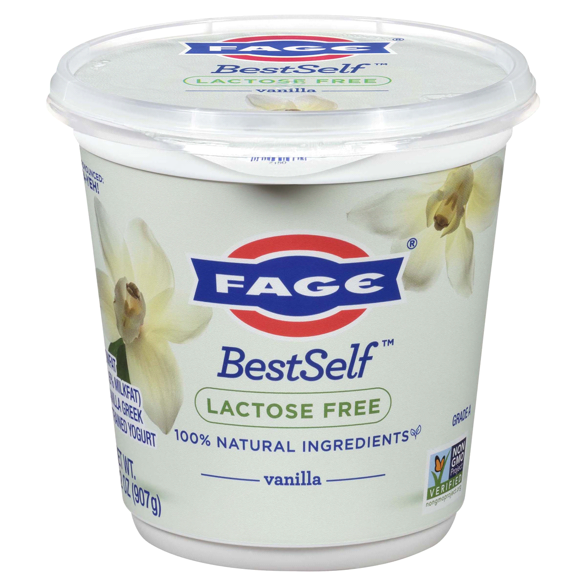 slide 1 of 1, Fage Yogurt, Greek, Lowfat, Lactose Free, Strained, Vanilla, 32 oz
