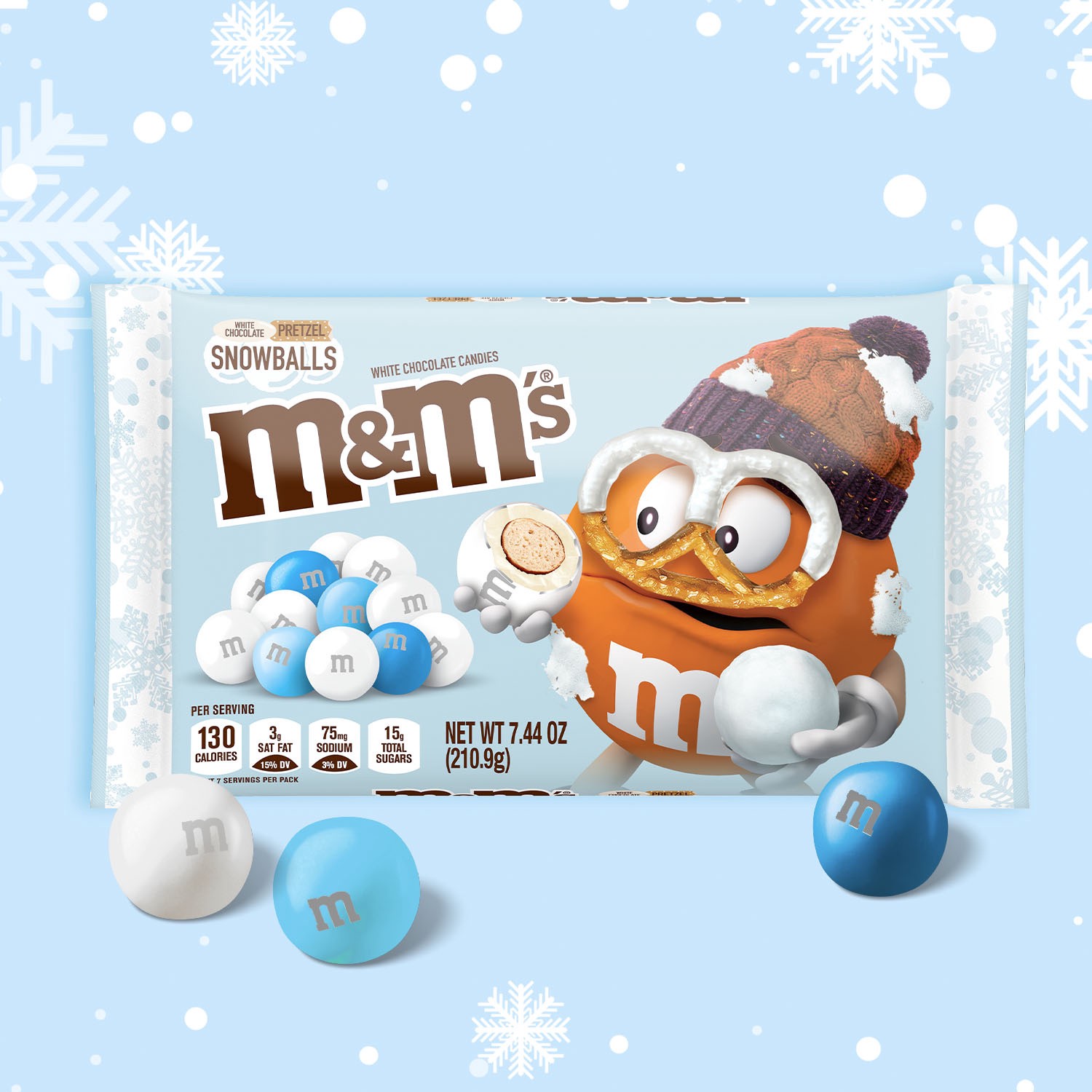 slide 3 of 5, M&M's M&M''S White Chocolate Pretzel Snowballs Holiday Candy- 7.44 oz, 7.44 oz