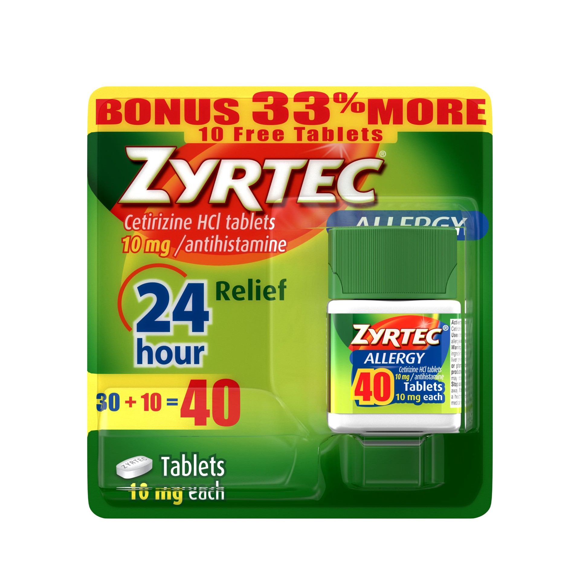 slide 1 of 1, Zyrtec 24 Hour Allergy Relief Tablets - Cetirizine HCl - 30ct, 30 ct