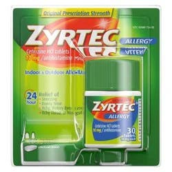 Zyrtec 24 Hour Allergy Relief Tablets - Cetirizine HCl - 30ct