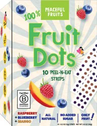 Peaceful Fruits Raspberry Blueberry Mango Fruit Dots