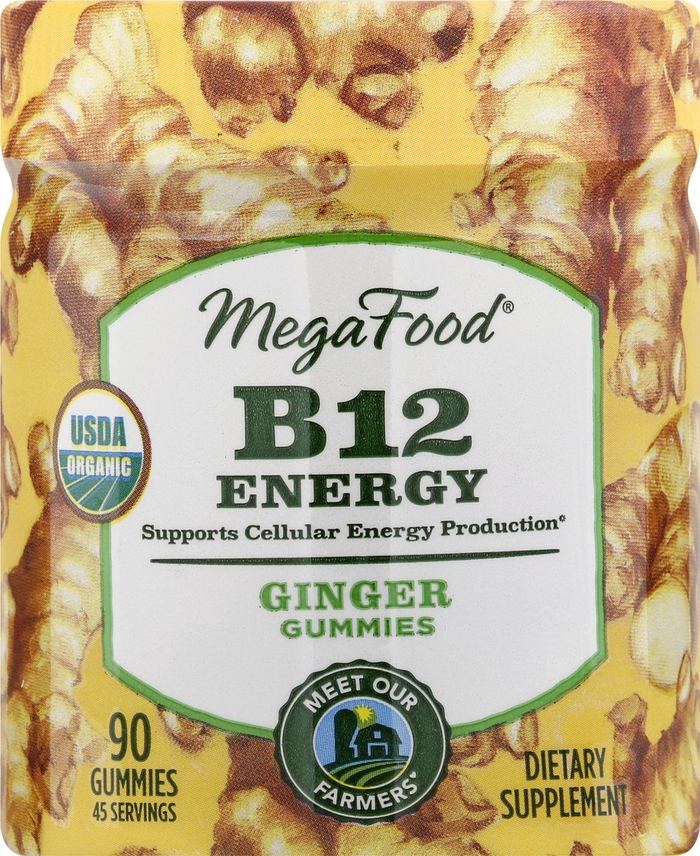 slide 4 of 11, MegaFood Gummies Ginger B12 Energy 90 ea, 90 ct