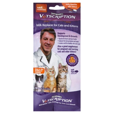 slide 1 of 1, Sergeant's Vetscription Milk Replacer For Cats & Kittens Pack, 8 oz