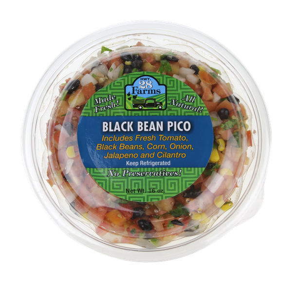 slide 1 of 1, Hwy 28 Farms Black Bean Pico - 16 oz, 16 oz