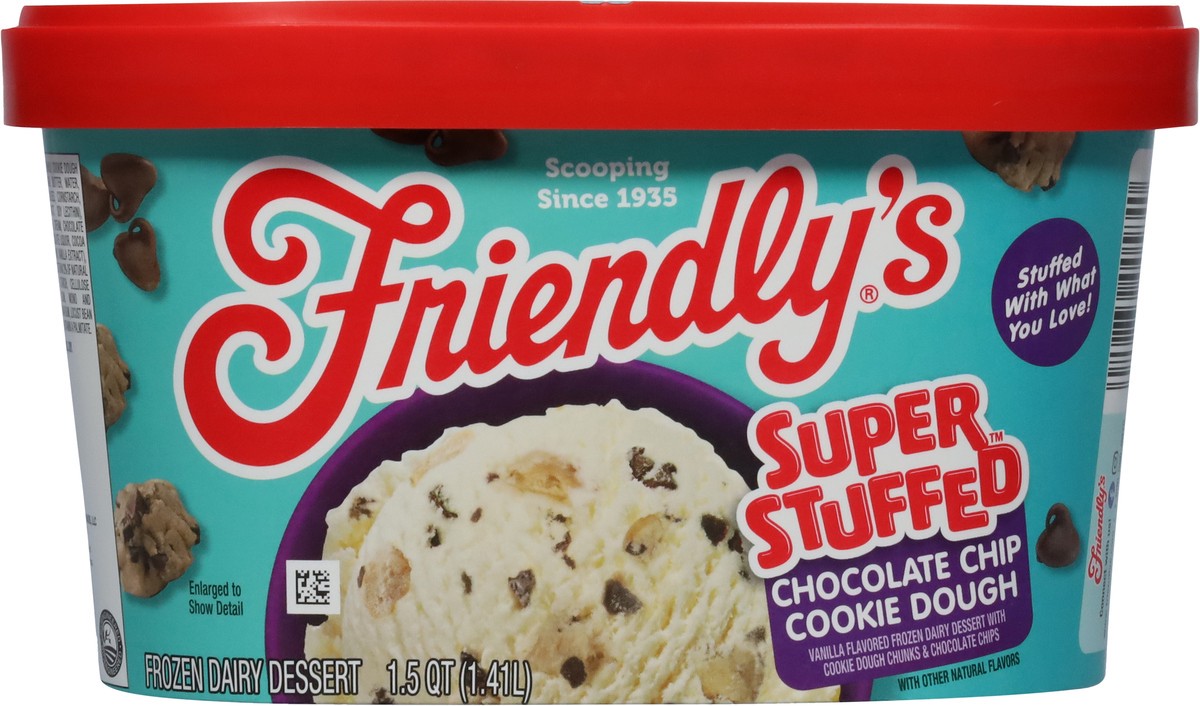 slide 8 of 9, Friendly's Super Stuffed Chocolate Chip Cookie Dough Frozen Dairy Dessert 1.5 qt, 1.5 qt